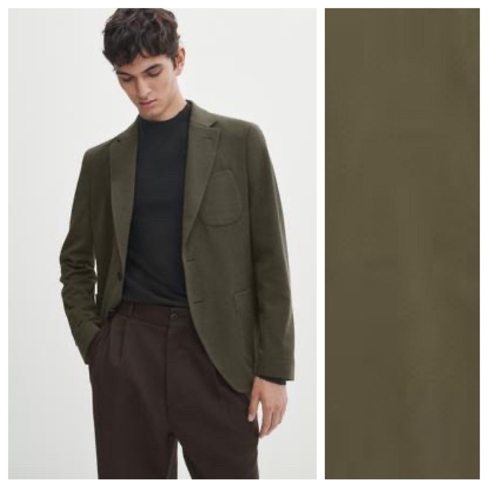 NWT. Massimo Dutti Man Green Cotton Blend Blazer/Jacket. Size XL.